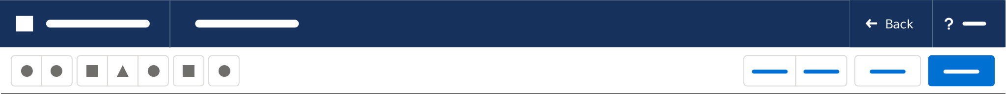 Stencil of a Builder Header with a Back button in the top right.